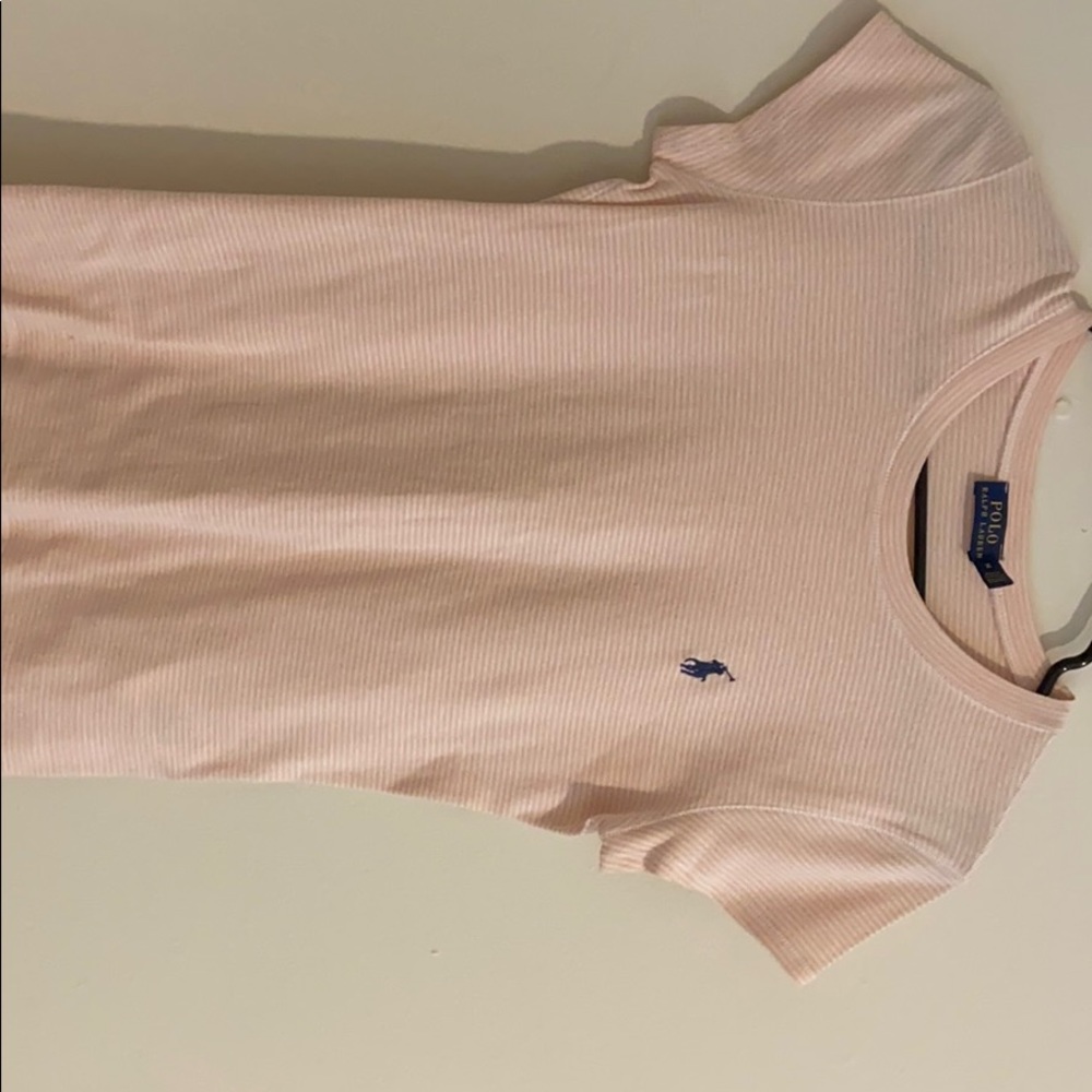 Pink striped Polo tee